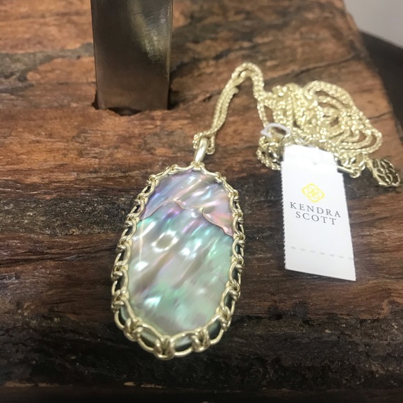 NWT Kendra Scott Gold Macrame Reid - Nude Abalone! - Picture 3 of 8